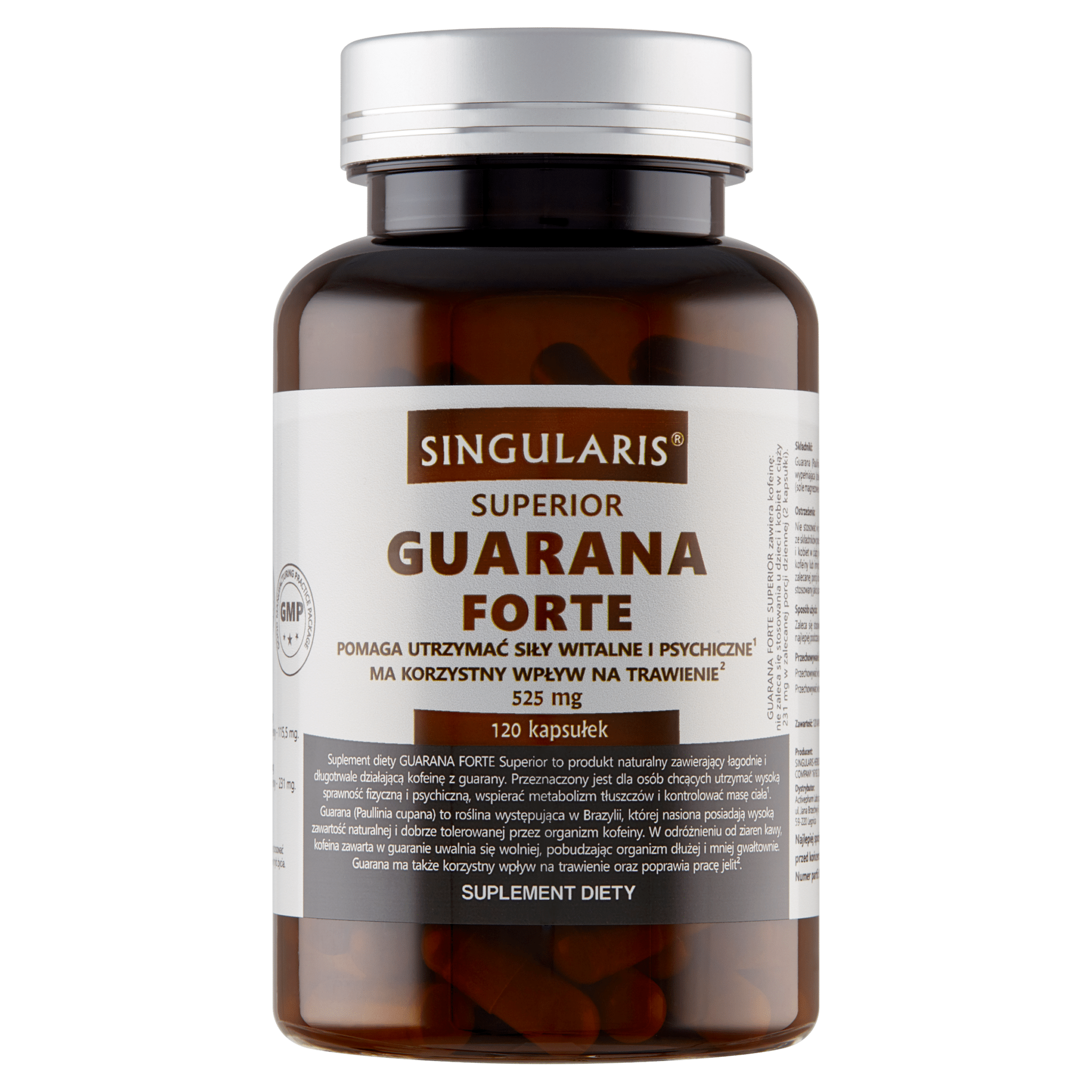 GUARANA FORTE 525 mg SINGULARIS® SUPERIOR 120 kapsułek