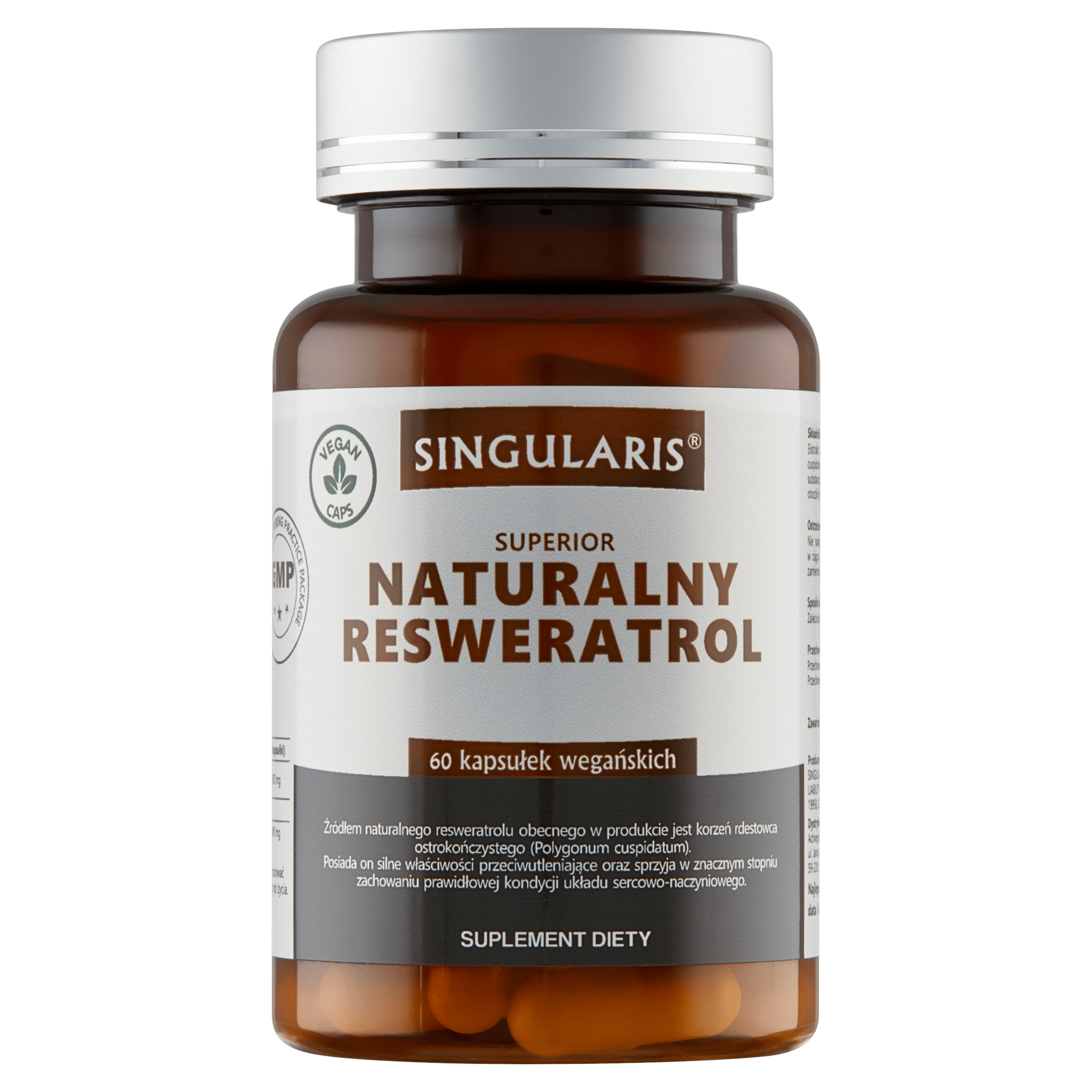 NATURALNY RESWERATROL SINGULARIS® SUPERIOR - 60 kapsułek wegańskich