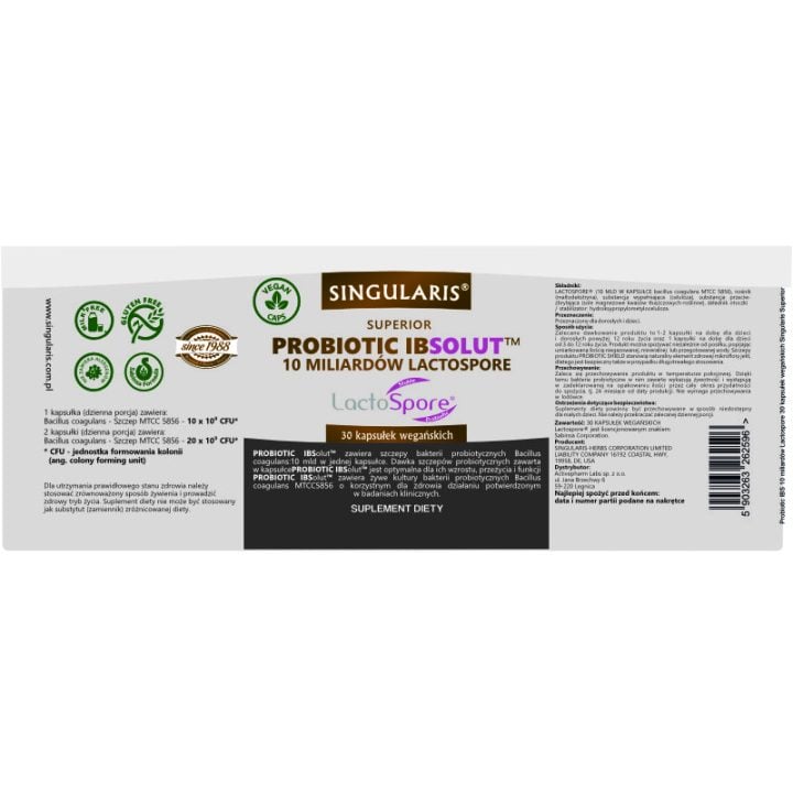 PROBIOTIC IBSOLUT™ 10 MLD LACTOSPORE® SUPERIOR